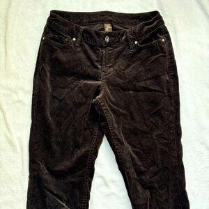 Chocolate Brown Jeans Straight Leg (Velvet Fabric) Size US 0 but runs big (Small